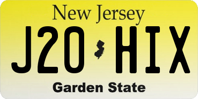 NJ license plate J20HIX