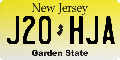 NJ license plate J20HJA
