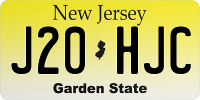 NJ license plate J20HJC