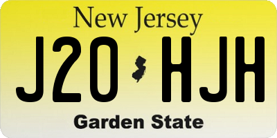 NJ license plate J20HJH