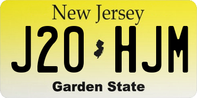NJ license plate J20HJM