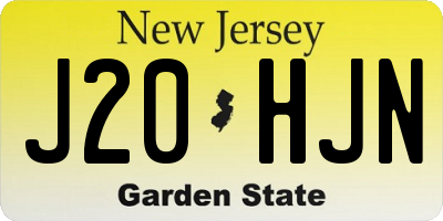 NJ license plate J20HJN