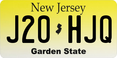 NJ license plate J20HJQ