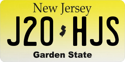 NJ license plate J20HJS