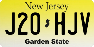 NJ license plate J20HJV