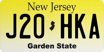 NJ license plate J20HKA