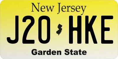 NJ license plate J20HKE