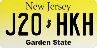 NJ license plate J20HKH