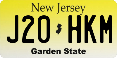 NJ license plate J20HKM