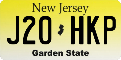 NJ license plate J20HKP