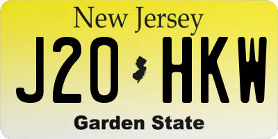 NJ license plate J20HKW