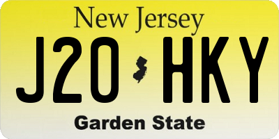 NJ license plate J20HKY