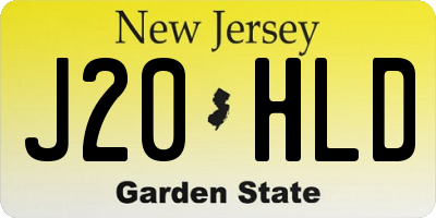 NJ license plate J20HLD
