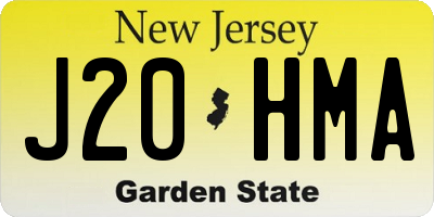 NJ license plate J20HMA