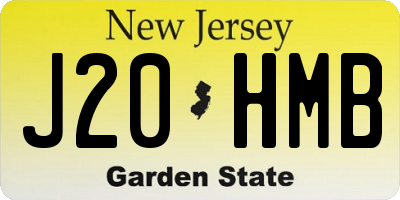 NJ license plate J20HMB