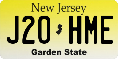 NJ license plate J20HME