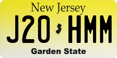 NJ license plate J20HMM