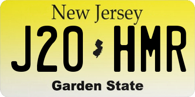 NJ license plate J20HMR