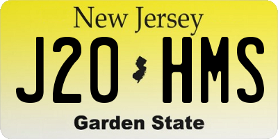 NJ license plate J20HMS