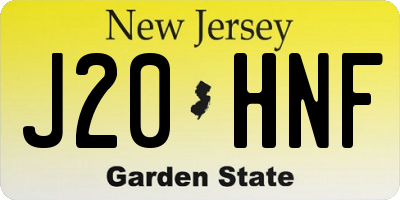 NJ license plate J20HNF