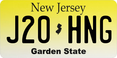 NJ license plate J20HNG