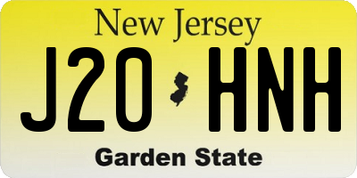 NJ license plate J20HNH