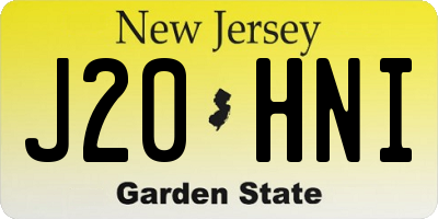 NJ license plate J20HNI