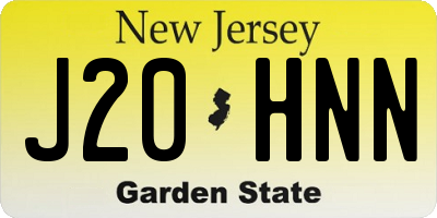 NJ license plate J20HNN