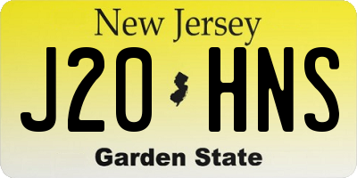 NJ license plate J20HNS