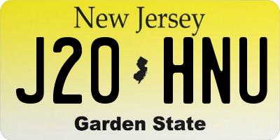 NJ license plate J20HNU