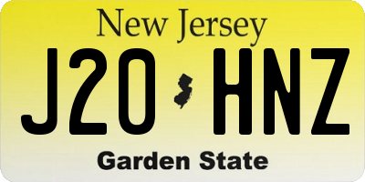 NJ license plate J20HNZ