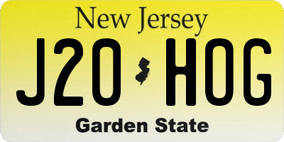 NJ license plate J20HOG