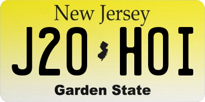 NJ license plate J20HOI