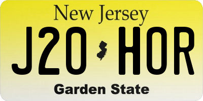 NJ license plate J20HOR