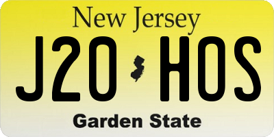 NJ license plate J20HOS