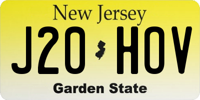 NJ license plate J20HOV