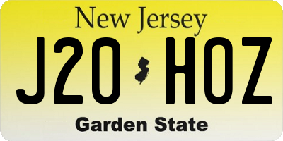 NJ license plate J20HOZ