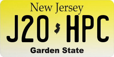 NJ license plate J20HPC