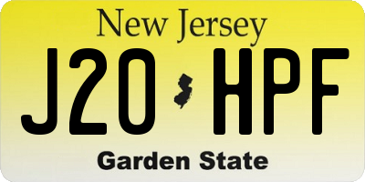 NJ license plate J20HPF