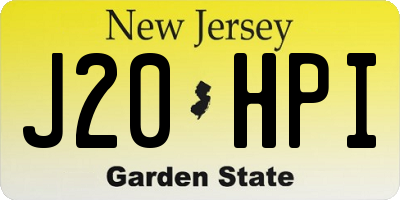 NJ license plate J20HPI