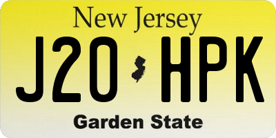 NJ license plate J20HPK