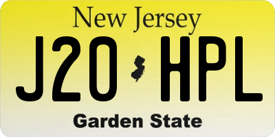 NJ license plate J20HPL