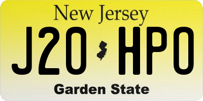 NJ license plate J20HPO