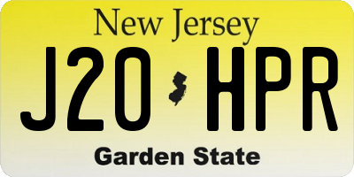 NJ license plate J20HPR
