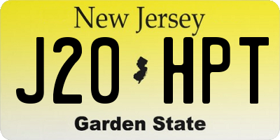 NJ license plate J20HPT