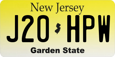 NJ license plate J20HPW