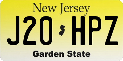 NJ license plate J20HPZ