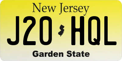 NJ license plate J20HQL