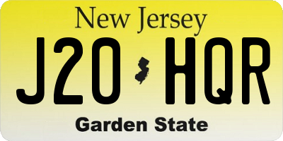 NJ license plate J20HQR