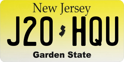 NJ license plate J20HQU